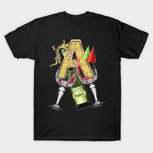 Festive-party letter A T-Shirt by Just Kidding by Nadine May